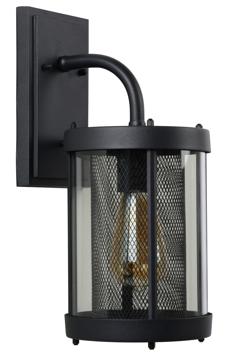 Lucide Makkum vägglampa, 1xE27, IP23 utomhus inomhuslampa, Matt Svart metall, 220-240V, 60W max