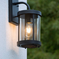 Lucide Makkum vägglampa, 1xE27, IP23 utomhus inomhuslampa, Matt Svart metall, 220-240V, 60W max