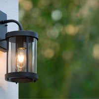 Lucide Makkum vägglampa, 1xE27, IP23 utomhus inomhuslampa, Matt Svart metall, 220-240V, 60W max