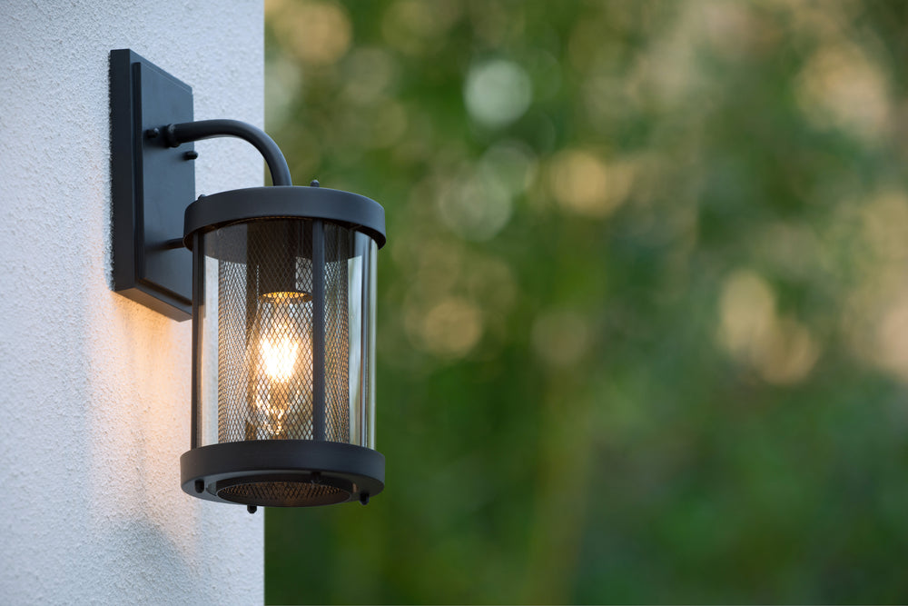 Lucide Makkum vägglampa, 1xE27, IP23 utomhus inomhuslampa, Matt Svart metall, 220-240V, 60W max