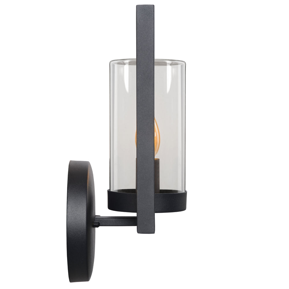 Lucide NISPEN vägglampa Svart, 1xE14 sockel, max 40W, IP44 utomhus inomhus metallarmatur 220-240V