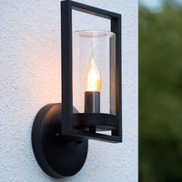 Lucide NISPEN wall light Black, 1xE14 socket, 40W max, IP44 outdoor indoor metal fixture 220-240V