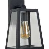 Lucide MATSLOT vägglampa inomhus utomhus, E27 sockel, max 60W, IP23, Matt svart metall trapetsoiddesign