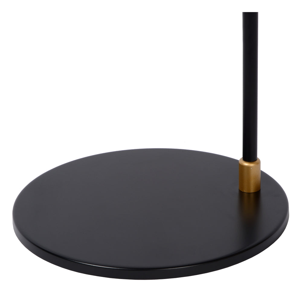Lucide PHILINE modern floor reading lamp, 1xGU10, LED compatible, height adjustable, Matt Black with Gold head