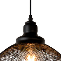Lucide MESH hänglampa Svart Ø28cm 1xE27 modern metallpendel IP20 höjdjusterbar dimbar