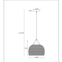 Lucide MESH hänglampa Svart Ø28cm 1xE27 modern metallpendel IP20 höjdjusterbar dimbar