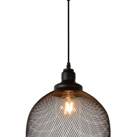 Lucide MESH hänglampa Svart Ø28cm 1xE27 modern metallpendel IP20 höjdjusterbar dimbar