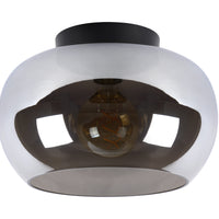 Lucide JUDI taklampa Ø30,5 cm, rökfärgat glas, 1xE27, dimbar, modern stil, metallram, IP20