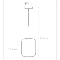 Lucide JOANET hänglampa Ø22cm, 1xE27 sockel, brons med rökfärgat glas, höjdjusterbar, IP20