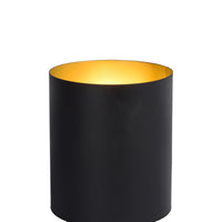 Lucide SUZY vintage table lamp, cylinder metal, Sandy Black Gold finish, E14 socket, 220-240V, IP20