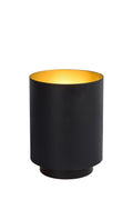 Lucide SUZY vintage table lamp, cylinder metal, Sandy Black Gold finish, E14 socket, 220-240V, IP20