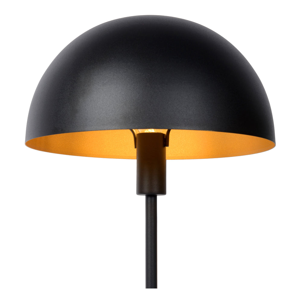Lucide SIEMON bordslampa Ø25cm Svart, E14-sockel, 230V, stålkropp, modern svampdesign, IP20 för inomhusbruk