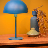 Lucide SIEMON table lamp Blue, 1xE14 fitting, 25cm steel shade, modern mushroom design, IP20 indoor use