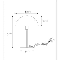 Lucide SIEMON table lamp Blue, 1xE14 fitting, 25cm steel shade, modern mushroom design, IP20 indoor use