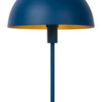 Lucide SIEMON table lamp Blue, 1xE14 fitting, 25cm steel shade, modern mushroom design, IP20 indoor use