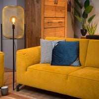 Lucide Mesh floor lamp, vintage metal cylinder, E27 socket, 40W max, IP20, matt black & gold finish