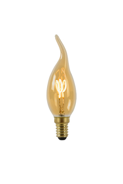 Lucide CT35 LED filament ljuskälla kronljus E14 3W 2200K dimbar Bärnstensglas 165 lumen IP20 vintage stil