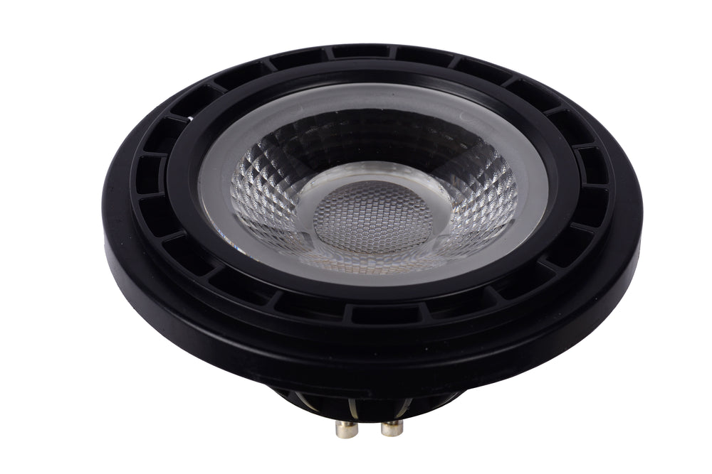 Lucide LED GU10 12W 230V dim to warm lamp 2200K-3000K 820 lumens CRI 95 Black Silver reflector IP20