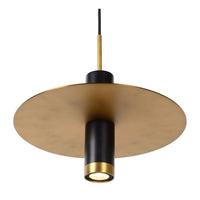 Lucide SELIN modern hänglampa Ø35cm, 1xGU10, metall Svart och Gulmässing, justerbar höjd, IP20