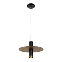 Lucide SELIN modern hänglampa Ø35cm, 1xGU10, metall Svart och Gulmässing, justerbar höjd, IP20