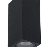 Lucide ZARO modern wall light Black, 2xGU10 35W, 220-240V, IP44 outdoor indoor aluminum square design