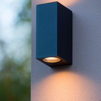 Lucide ZARO modern wall light Black, 2xGU10 35W, 220-240V, IP44 outdoor indoor aluminum square design