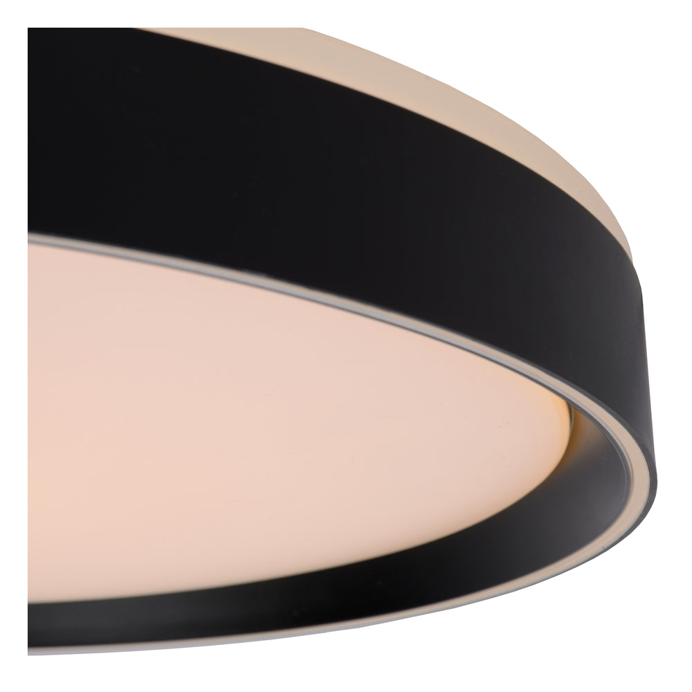 Lucide NURIA LED taklampa 36W 2700K 3-stegs dimbar rund Ø50cm Svart modern IP20