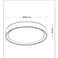 Lucide NURIA LED taklampa 36W 2700K 3-stegs dimbar rund Ø50cm Svart modern IP20