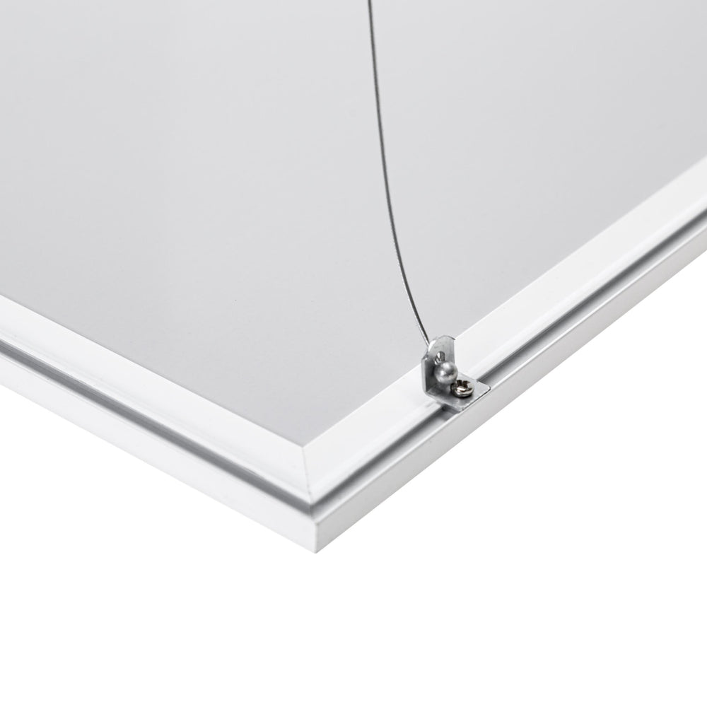 Spectrum suspension set for LED ceiling fixture 600x600mm silver steel, ideal for spectrum algine int installation