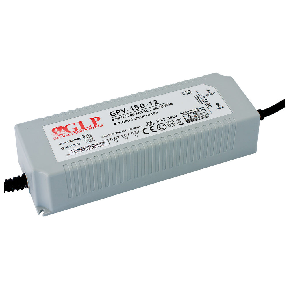 Aigostar LED strömförsörjning 12V 150W 12.5A IP67 vattentät driver för pålitlig 12V LED-belysning