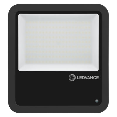 Led floodlight with photocell black 100w 15000 lumen 100d 4000k cool white ip66 light sensor