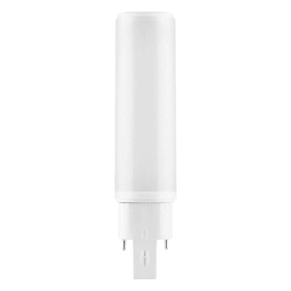 led pl-c dulux hf & ac mains v 6w 600 useful lumens 3000k g24q-1 replaces 13w