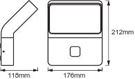 Ledvance ENDURA STYLE Vägglampa LED 12W 3000K 750 lumen IP44 Mörkgrå Utomhus Ytmontering