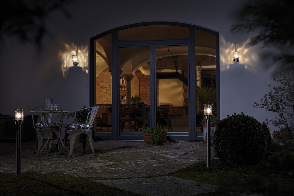 Ledvance ENDURA Classic Stolpe 55cm E27 utomhuslampa i rostfritt stål IP44 med glasdiffusor