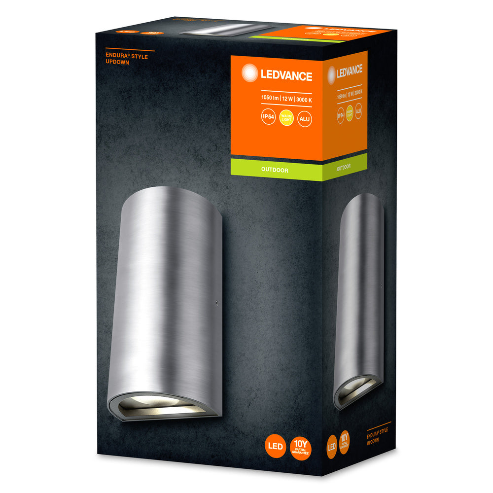 Ledvance ENDURA STYLE UpDown LED Vägglampa 12W 3000K 700 lumen IP44 Aluminium Utomhus Ytmonterad