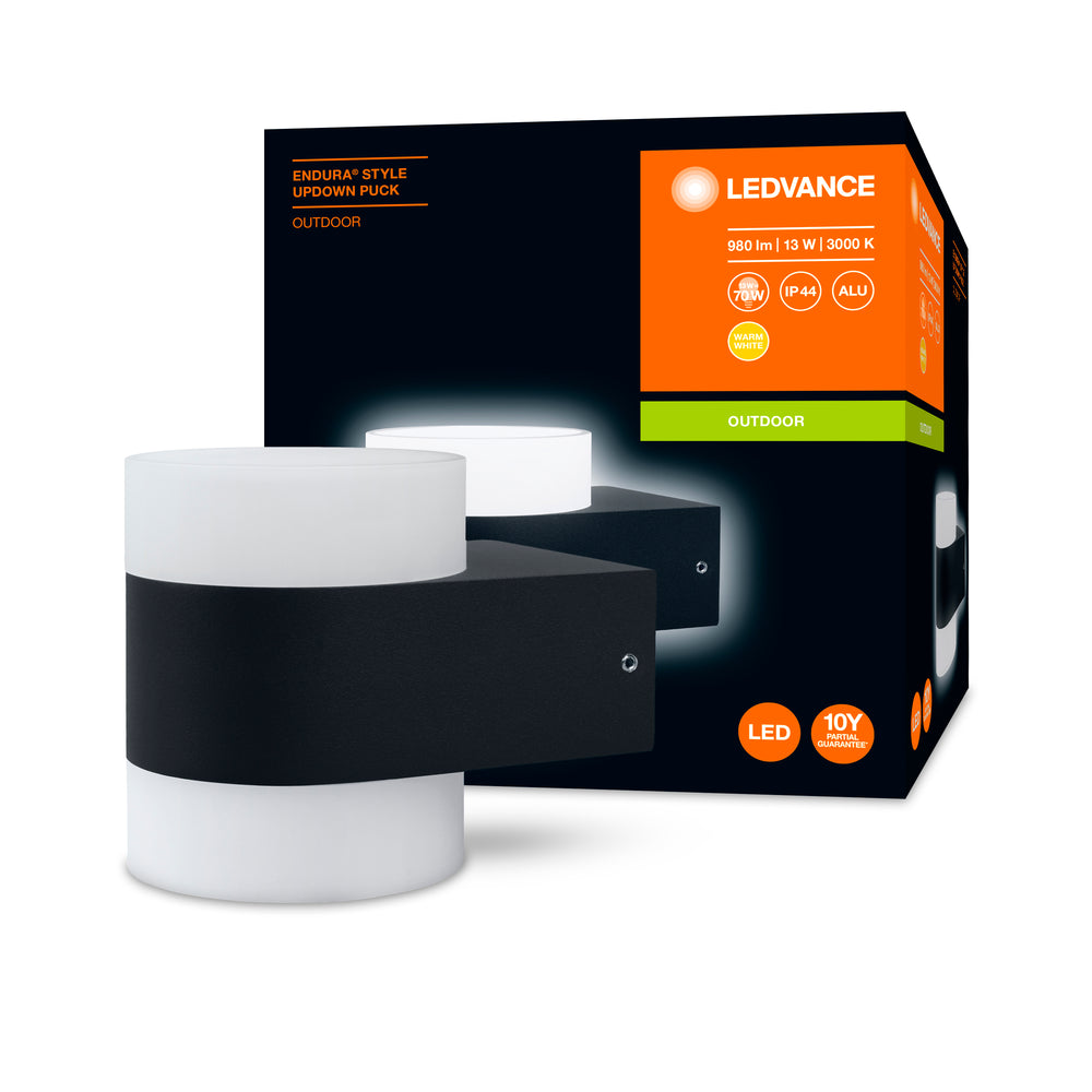 Ledvance ENDURA Style UpDown Puck LED Vägglampa 13W 3000K 980 lumen IP44 Mörkgrå Utomhus
