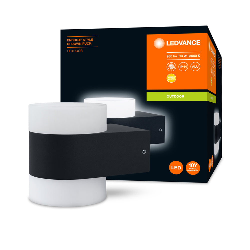 Ledvance ENDURA Style UpDown Puck LED Vägglampa 13W 3000K 980 lumen IP44 Mörkgrå Utomhus