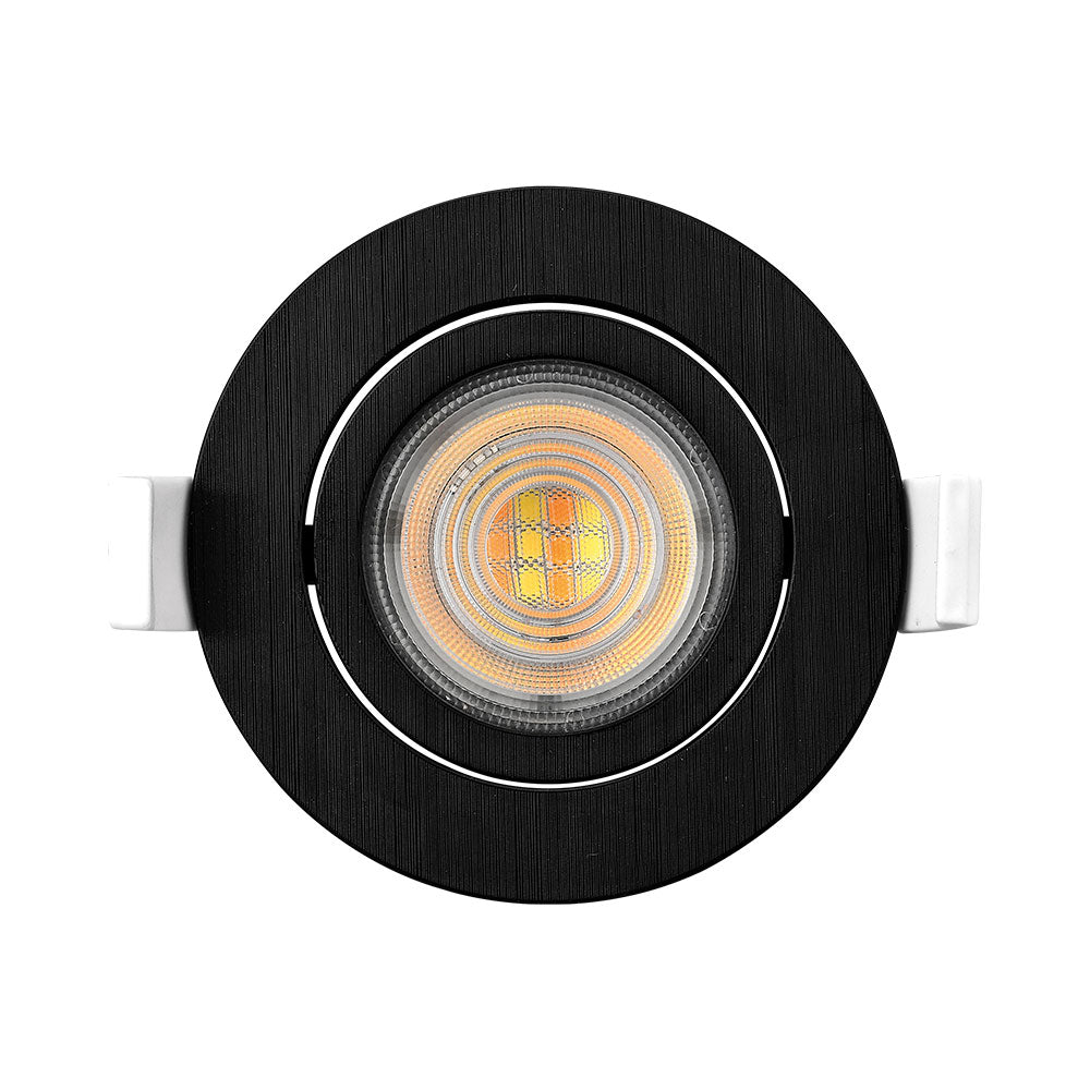 Braytron 7W dimbar LED-spotlight, 630 lumen, 3IN1 färgtemperatur, svart, CRI >80, IP20