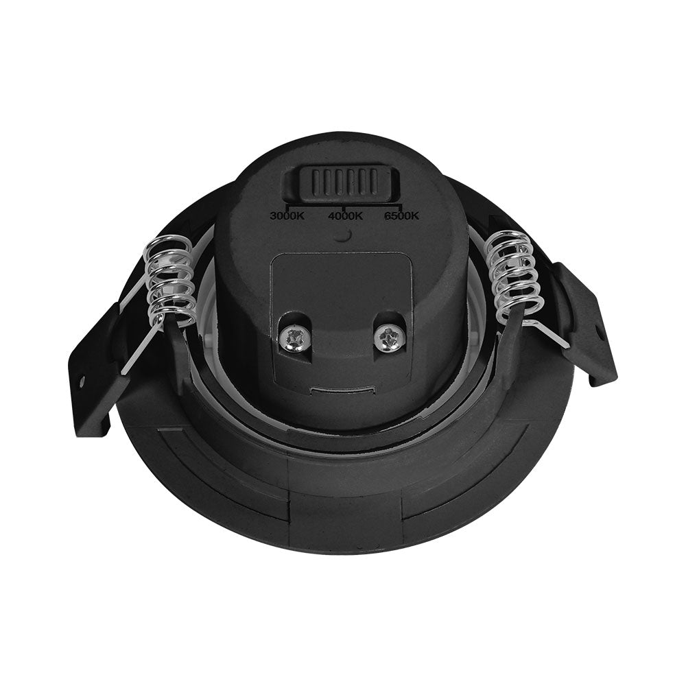 Braytron 7W dimbar LED-spotlight, 630 lumen, 3IN1 färgtemperatur, svart, CRI >80, IP20
