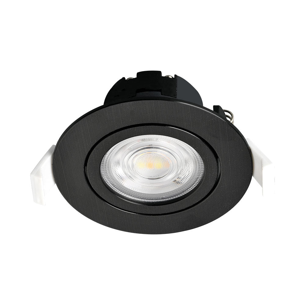 Braytron 7W dimbar LED-spotlight, 630 lumen, 3IN1 färgtemperatur, svart, CRI >80, IP20