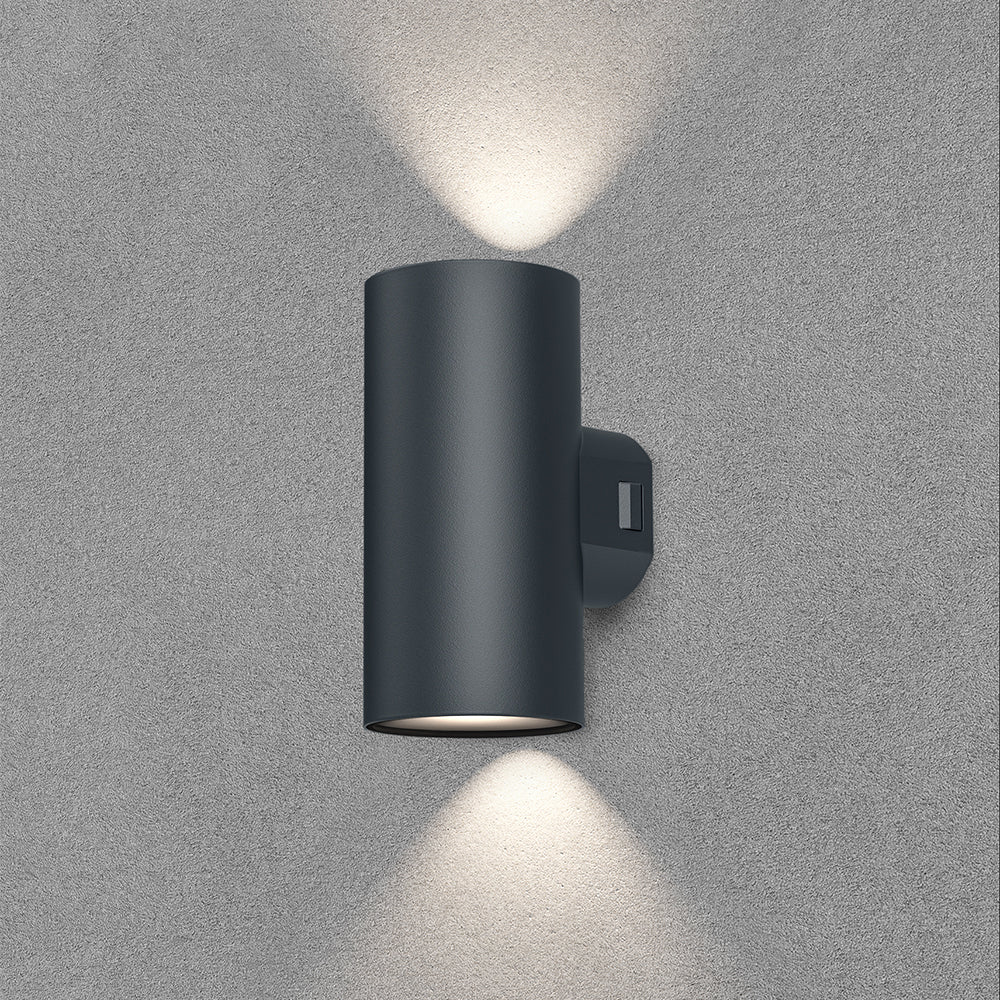 Braytron utomhus LED-vägglampa 2x9W IP65 3IN1 1780 lumen grå
