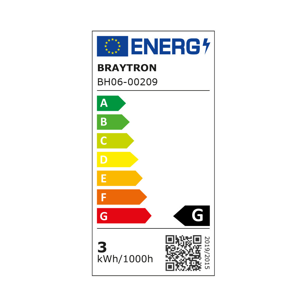 Braytron LED spotlight 3W 3000K warm white IP54 38° beam 210 lumen non-dimmable