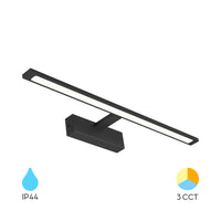 Braytron 12W LED mirror light, IP44, 900 lumens, 3IN1 color temperature, black, 600 mm length, 220-240V