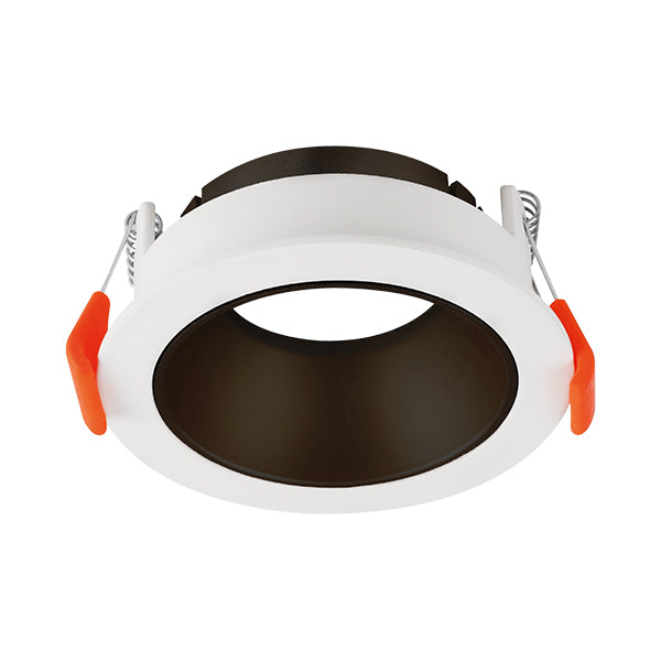 Braytron GU10 infälld LED-spotlight, max 35W, IP20, rund aluminium Vit-Svart, 85mm utskärning 70mm
