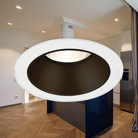 Braytron GU10 infälld LED-spotlight, max 35W, IP20, rund aluminium Vit-Svart, 85mm utskärning 70mm