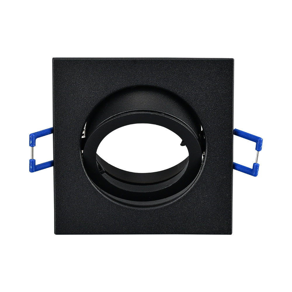 Braytron GU10 infälld LED-spotlight fyrkantig 82x82mm Svart aluminium IP20 35W max håltagning 70mm