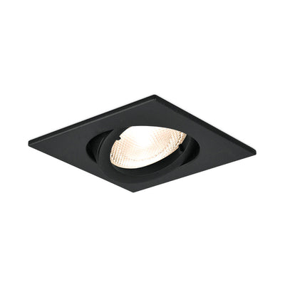 Braytron GU10 infälld LED-spotlight fyrkantig 82x82mm Svart aluminium IP20 35W max håltagning 70mm