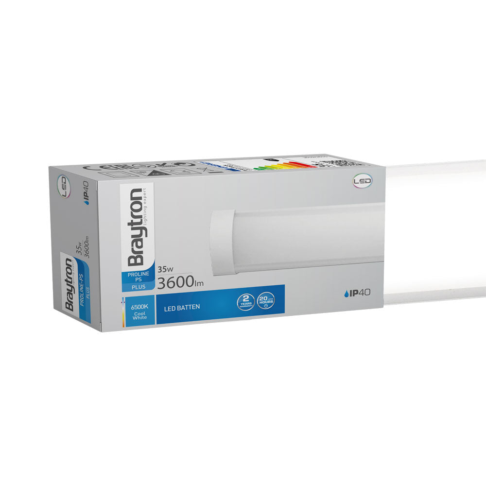 Braytron LED armatur 35W 6500K 3600 lumen IP40 220-240V Vit 1175mm kallvit inomhusbelysning