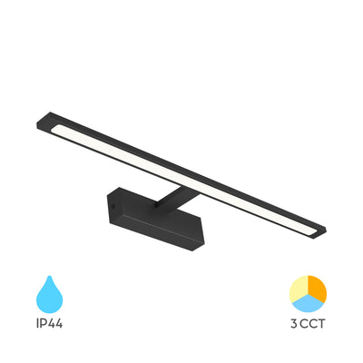 Braytron LED spegellampa 12W Svart 600mm 3-i-1 CCT 220-240V IP44 900 lumen Aluminium