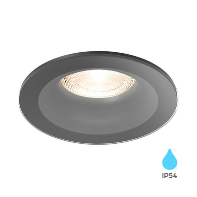 Braytron LED infälld spotlight 7W IP54 Aluminium Svart 89mm håltagning 70mm inomhusbelysning